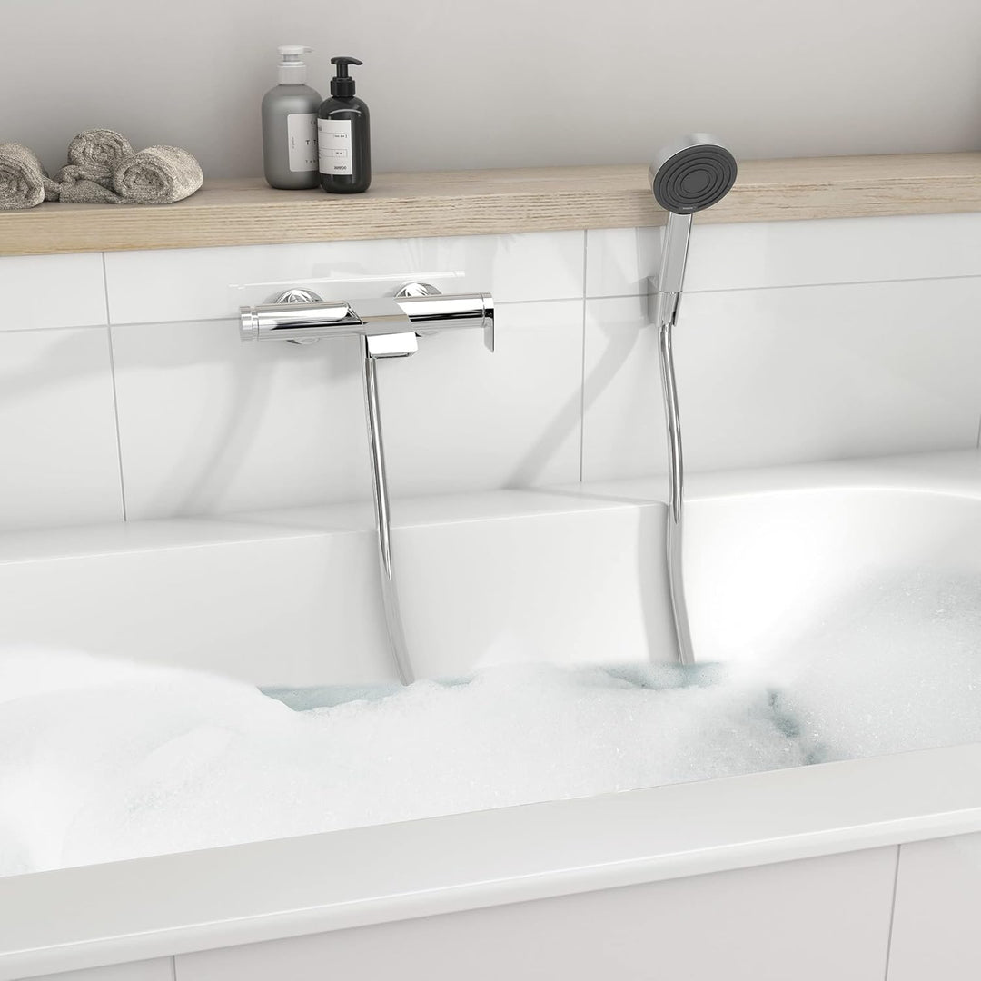 hansgrohe Duschset Pulsify S, Duschkopf mit Schlauch und Halterung, Handbrause mit 1 Strahlart, Chro