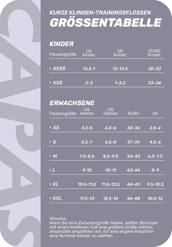 CAPAS Kurze Trainingsflossen für Schwimmen | Komfortable Silikon Schwimmflossen | Kurzflossen | Tauc
