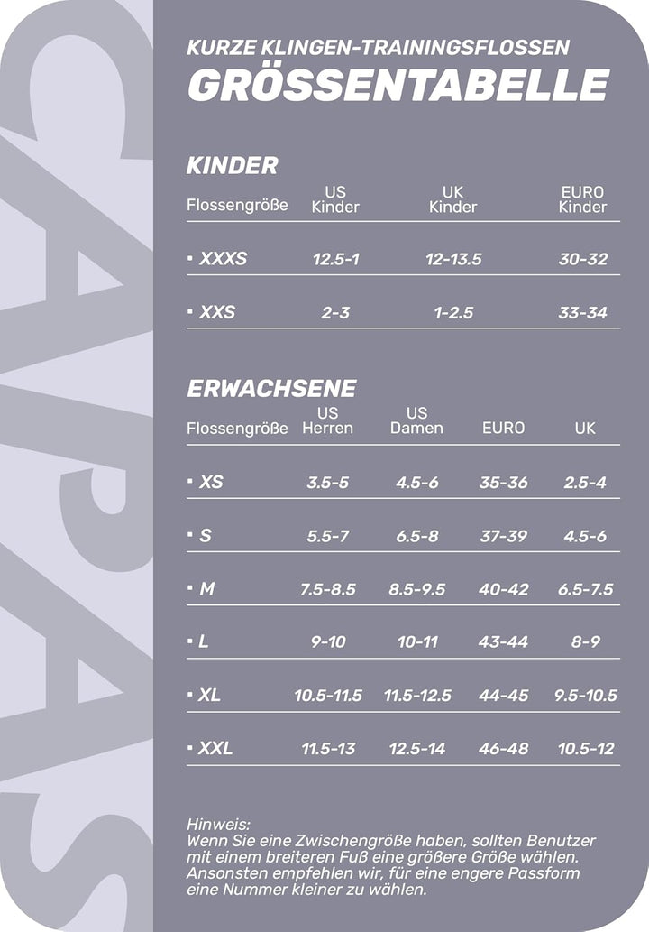 CAPAS Kurze Trainingsflossen für Schwimmen | Komfortable Silikon Schwimmflossen | Kurzflossen | Tauc