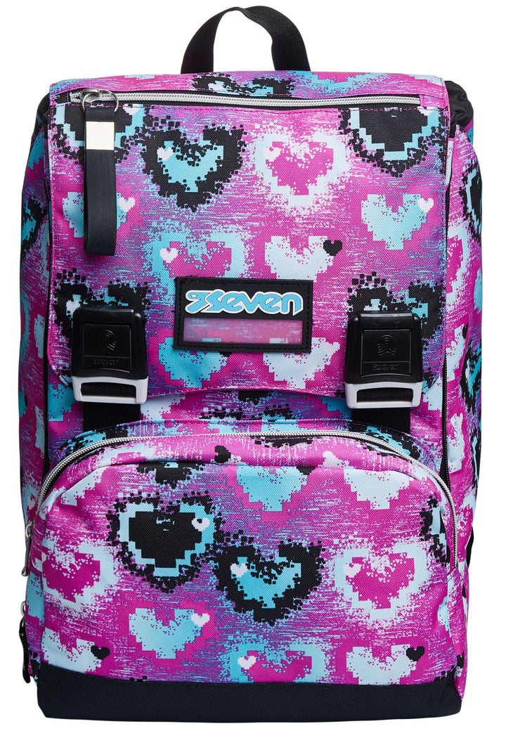 Seven Faltbarer Rucksack, Glossy Girl, Rosa, Doppelfach, Schule & Reisen Einheitsgrösse Rosa, Einhei