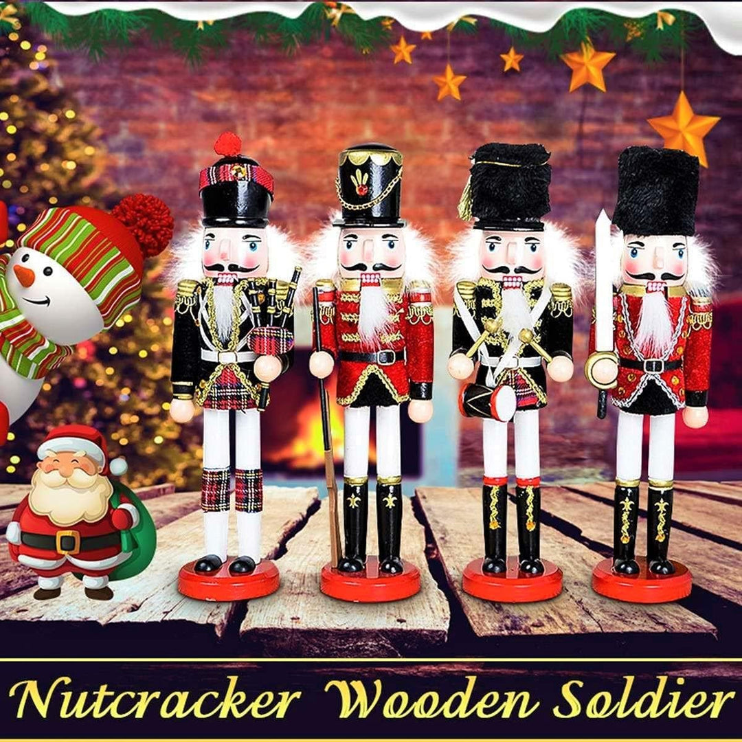 KAHEIGN 2Pcs Nussknacker Figuren Holz Nussknacker Soldaten, 30cm Traditionelle Weihnachten Nussknack
