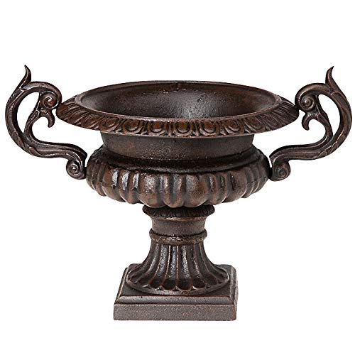 aubaho Nostalgie Amphore Pflanzkübel Blumentopf Blumenkübel Gusseisen antik Stil braun