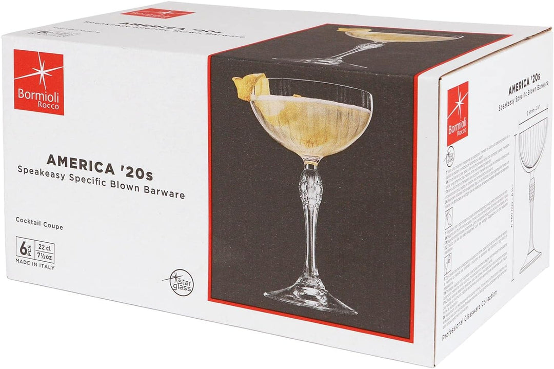 Bormioli 93124 Rocco Set aus 6 Schalen America'20 Cocktail, Glas, 23 cl