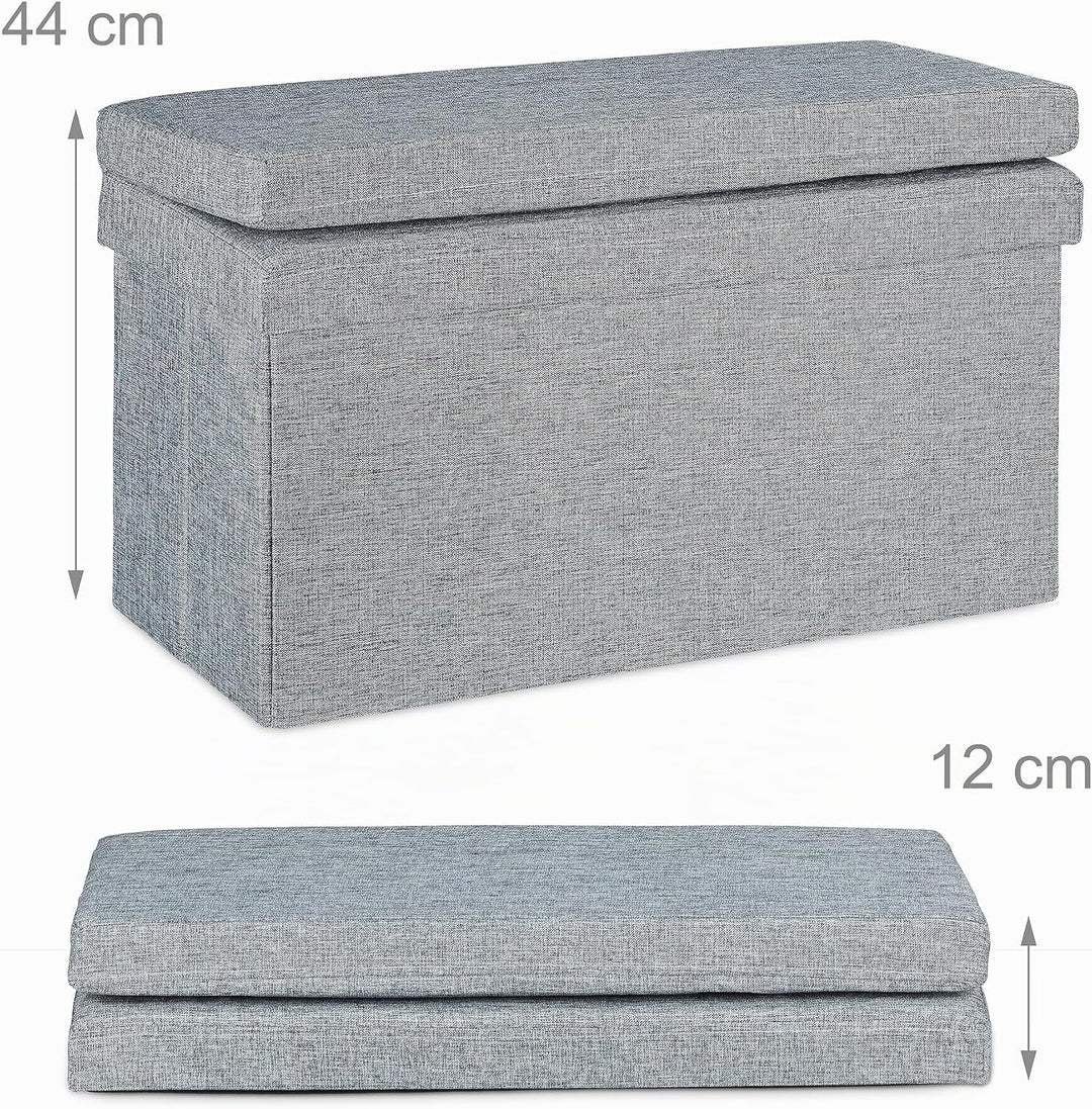 Relaxdays Faltbarer Sitzhocker mit Lehne L HBT 73 x 76 x 38 cm Sitzbank und stabiler Sitzcube als Fu