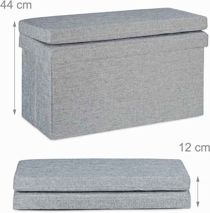 Relaxdays Faltbarer Sitzhocker mit Lehne L HBT 73 x 76 x 38 cm Sitzbank und stabiler Sitzcube als Fu