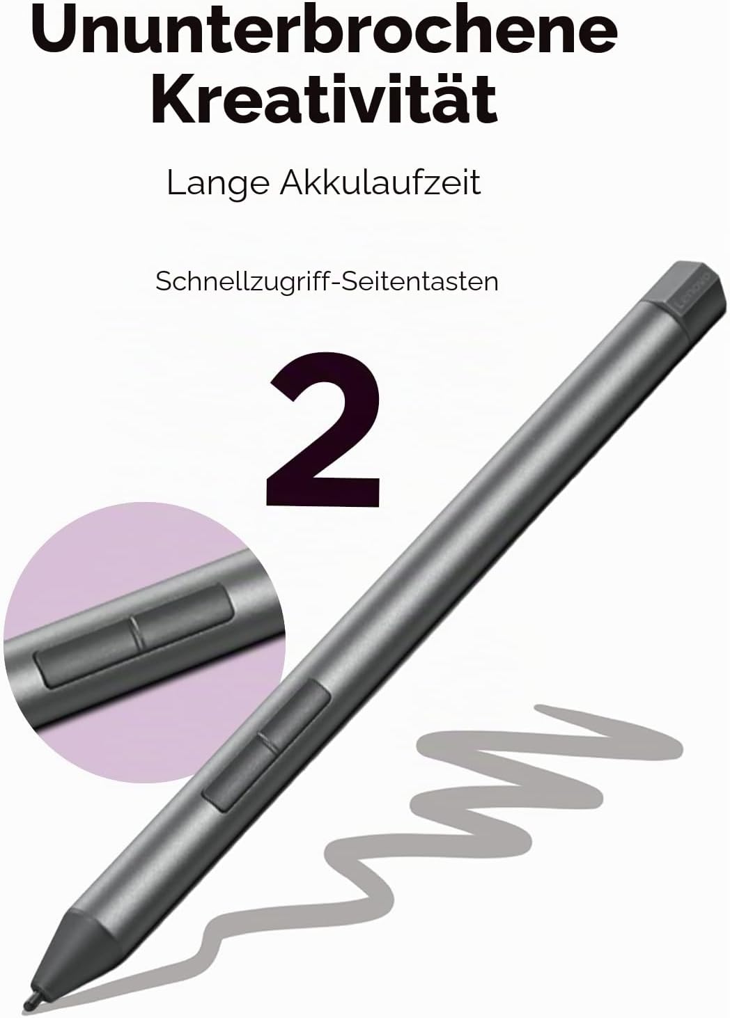 Lenovo Digital Pen 2, GRAU Digital Pen 2 Single, Digital Pen 2 Single