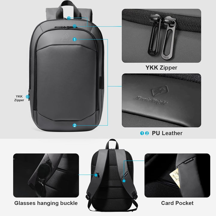 HEROIC KNIGHT Laptop Rucksack Herren 17 Zoll wasserdichter erweiterbarer Reiserucksack Handgepäck La