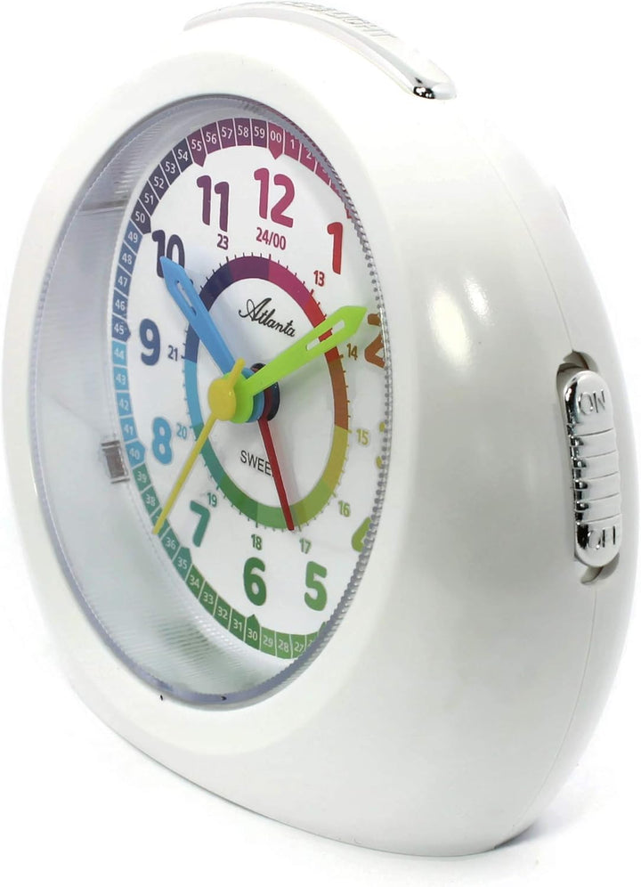 Atlanta Kinderwecker ohne Ticken Analog Weiss - 1967-0