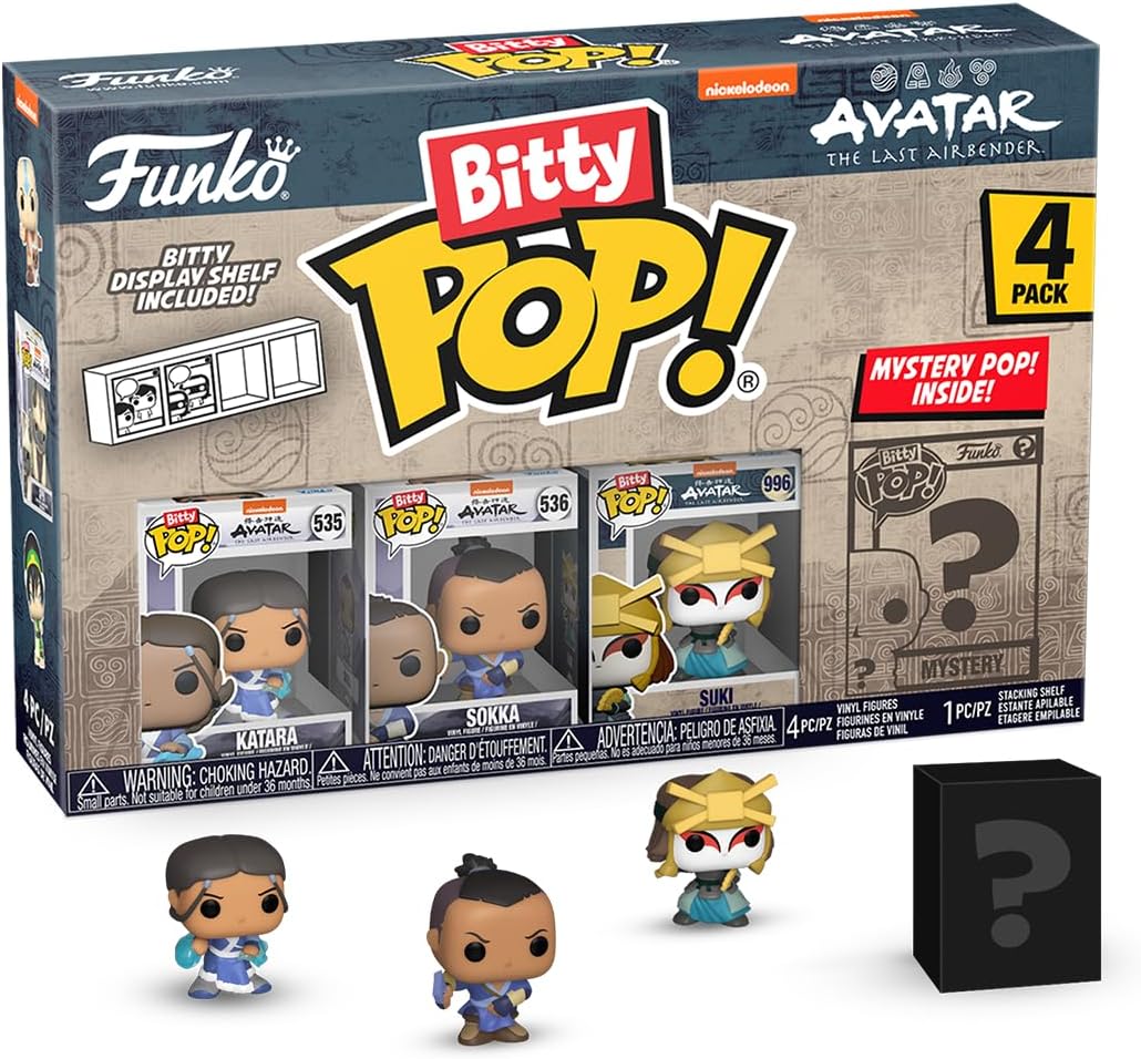 Funko Bitty Pop! Avatar: TLA - Katara 4PK - Katara, Sokka, Suki und eine Überraschungs-Mini-Figur -