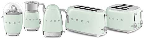 Smeg, Elektrische Zitruspresse CJF01PGEU, manuelle Druckpresse, tropfsicherer Auslauf und Universalk