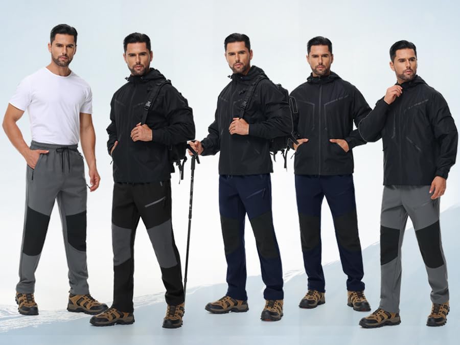 MOCOLY Wanderhose Herren Winter Thermo Jagdhose Skihose Schneehose Thermohose Winterhose Warme Fleec
