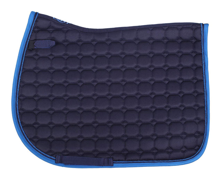 QHP Schabracke Florence extravagante Quadratsteppung 2 Zierkordeln (Warmlbut VS, Navy) Warmlbut VS N