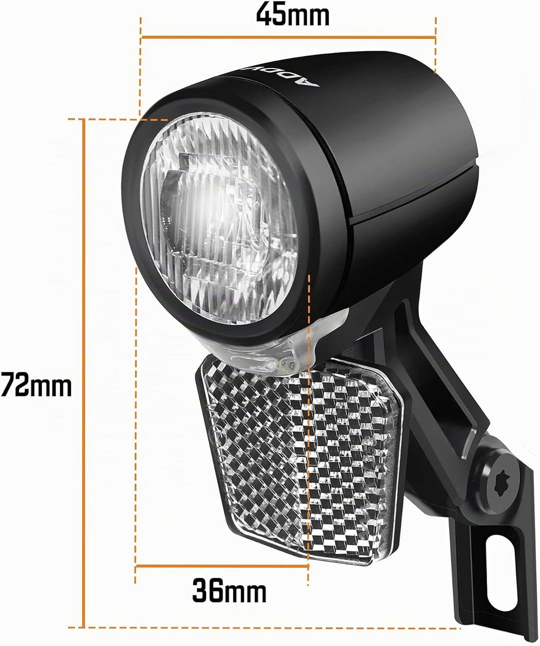 E-Bike Frontlicht 40 Lux Nova E40– LED Fahrradlampe mit 6–48V DC, StVZO &amp; ECE zugelassen, IP65 wasse