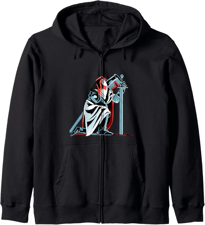 Ritter Templer kniend Geschenk Ritter Templer Kapuzenjacke