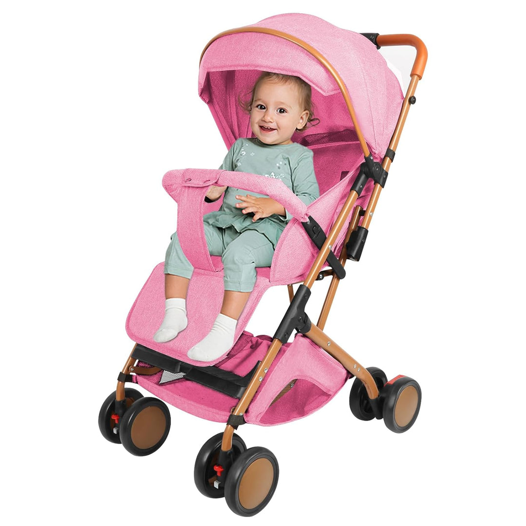 Buggy mit Liegefunktion, Kinderwagen Zusammenklappbar mit Wattepads und Moskitonetzen, Reisebuggy mi