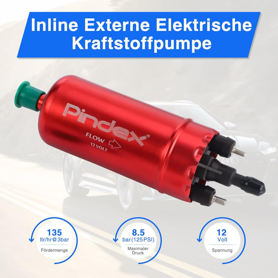 Pindex Elektrische Hochdruck-Kraftstoffpumpe 12V,Inline-Kraftstoffpumpe,Benzinpumpe für Benzin, Dies