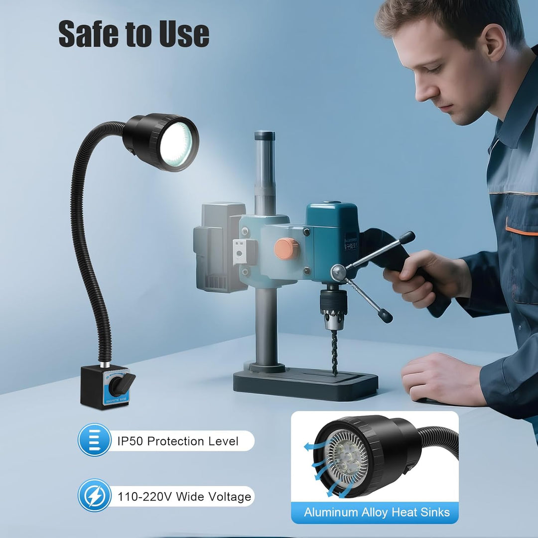 220V CNC Maschinenlampe Magnetische LED Arbeitsleuchte Flexibel Licht Arm Magnetische Basis Maschine