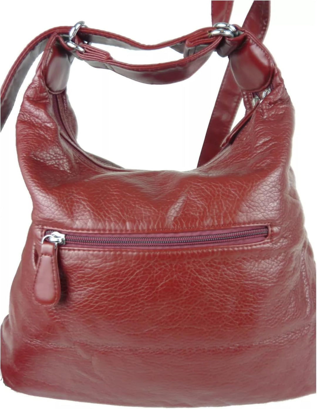 kennydoo Rucksacktasche I 2in1 Damen Rucksack und Handtasche in Einem I Schultertasche einfarbig uni