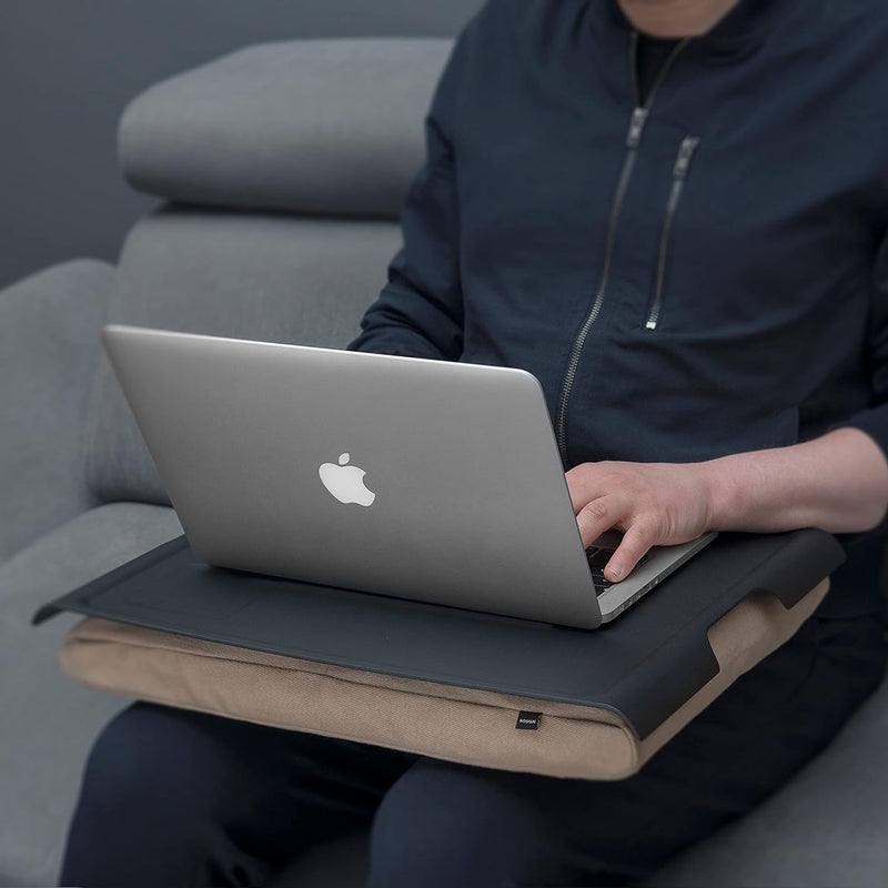 Bosign. Knietablett Laptray mit Sitzsack-Kissen für Laptop, Frühstück. Rutschfestes Tablett. Abnehmb