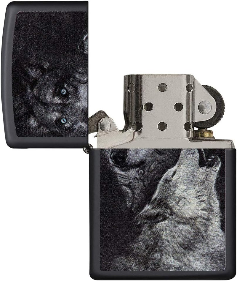 Zippo Wolf Benzinfeuerzeug, Messing, Black Matte, 1 x 6 x 6 cm 1 x 6 x 6 cm Black Matte, 1 x 6 x 6 c