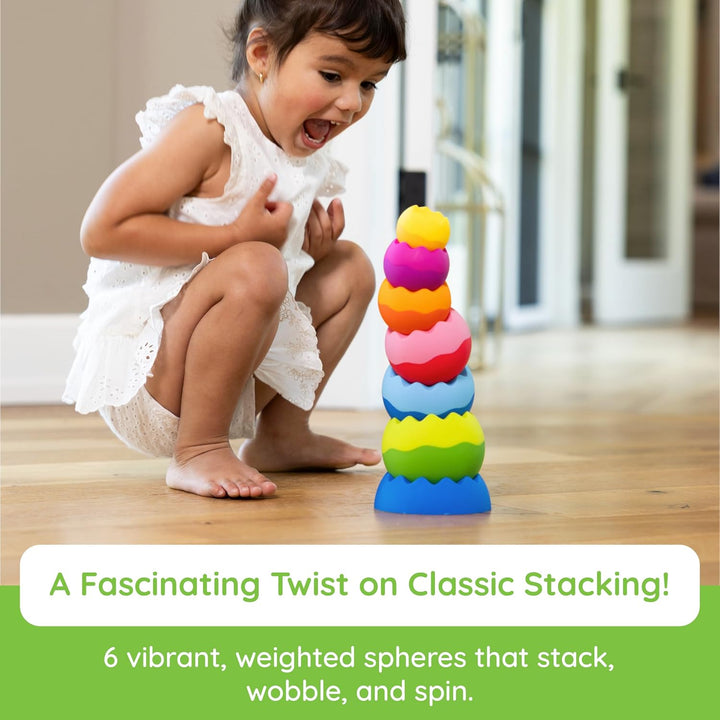 Fat Brain Tobbles Neo, Fat Brain Toys, Stacking Toys for Toddlers, Stacking Toy with Colours, Soft S