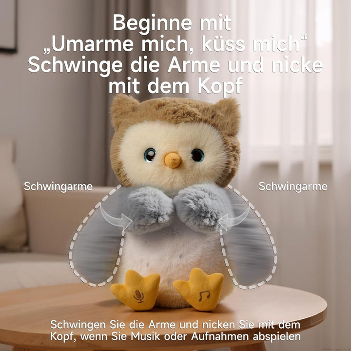 Eule Kuscheltier, Singende Interaktives Eule Stofftier, Plüschtier Elektronisches Nachsprechendes al