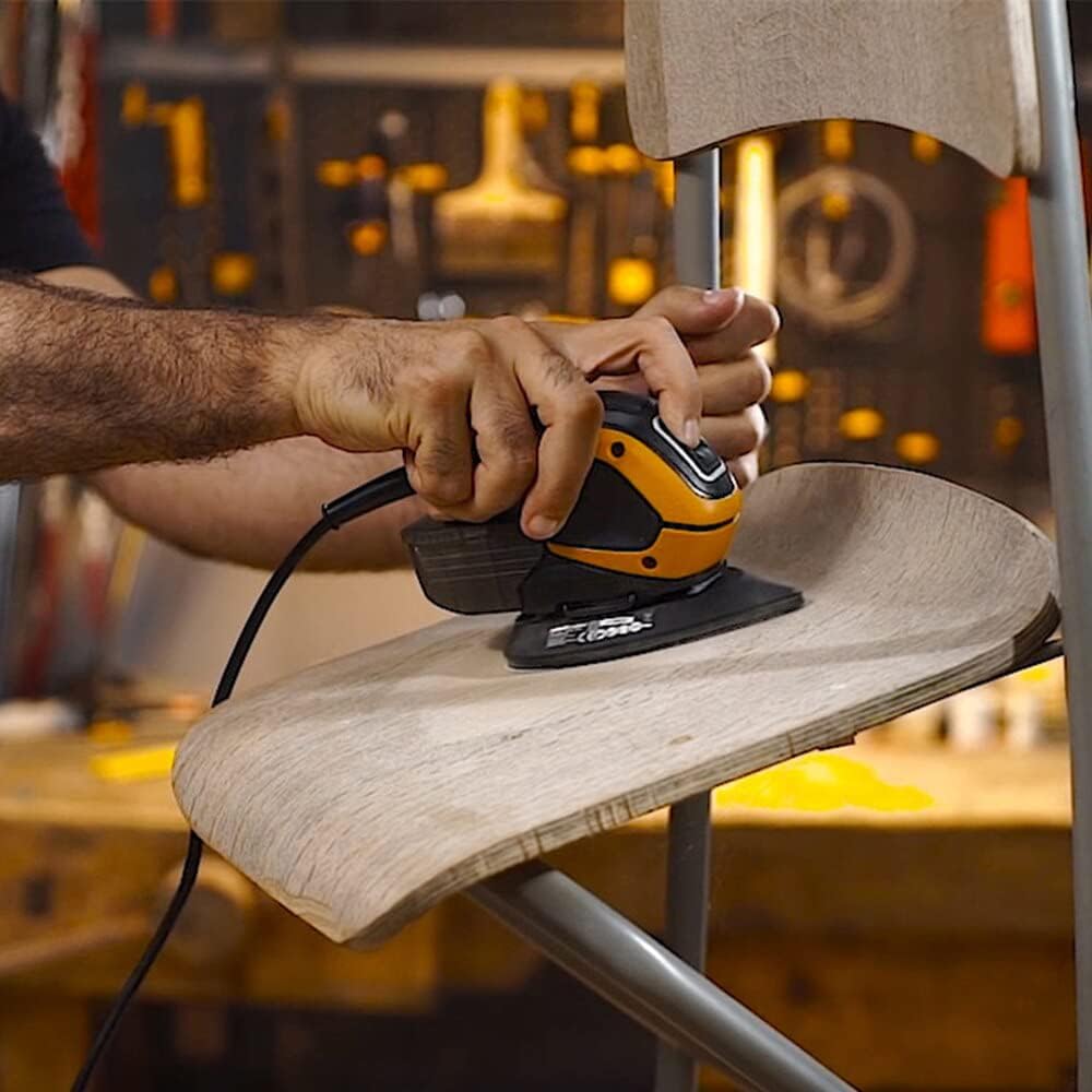 WORX WX648 Schleifer 65W, 230V – Ergonomischer Handschleifer zum Schleifen auch an schwerer zugängli