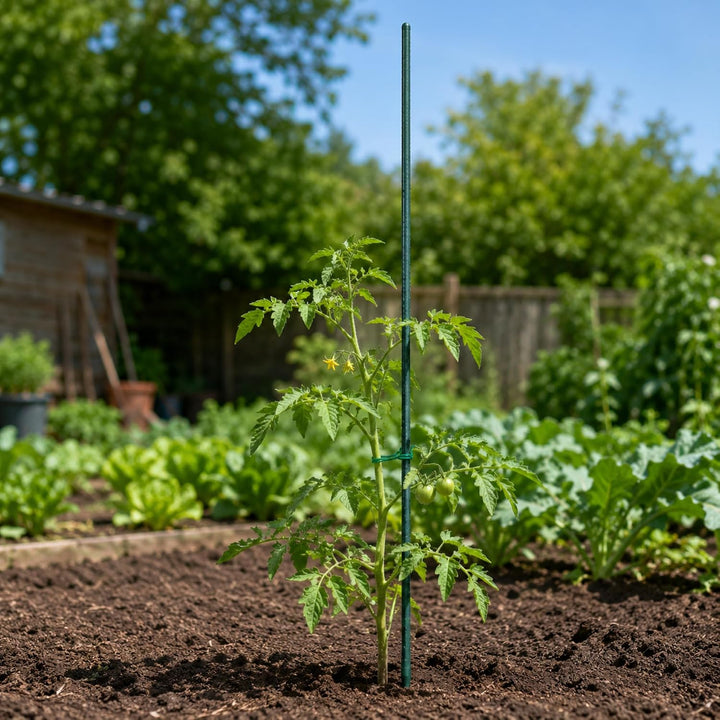 KADAX Blumenstütze aus Stahl 10 Stück, 120cm x 16mm Beschichtete Pflanzstab, Pflanzen-Rankstab, wett
