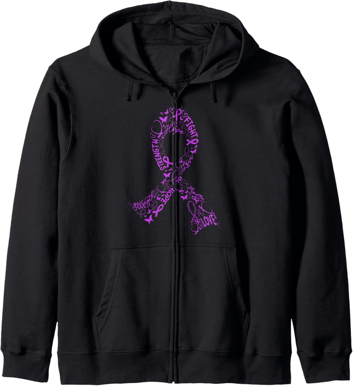 Leiomyosarkom-Krebs-Krieger lila Schleife Awareness Geschenk Kapuzenjacke