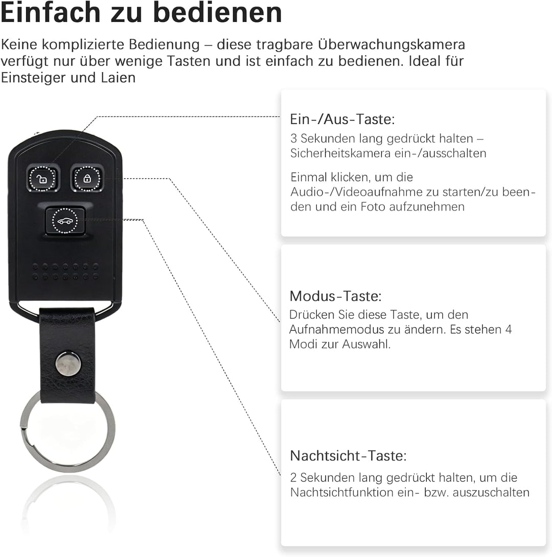 1080P Mini Kamera Überwachungskamera Aussen mit 450mAh Akku | Mini Überwachungskamera Aussen mit Vid