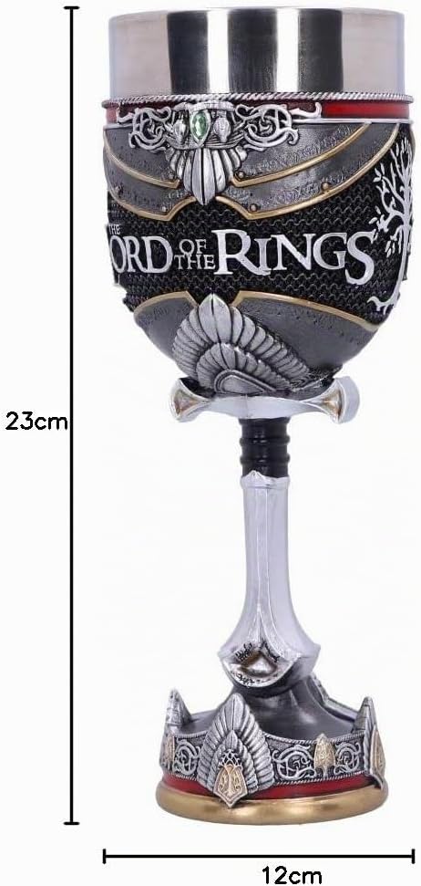 Nemesis Now Offizielles Lizenzprodukt Herr der Ringe Aragorn Kelch, 500 milliliters , Silber, 19,5 c