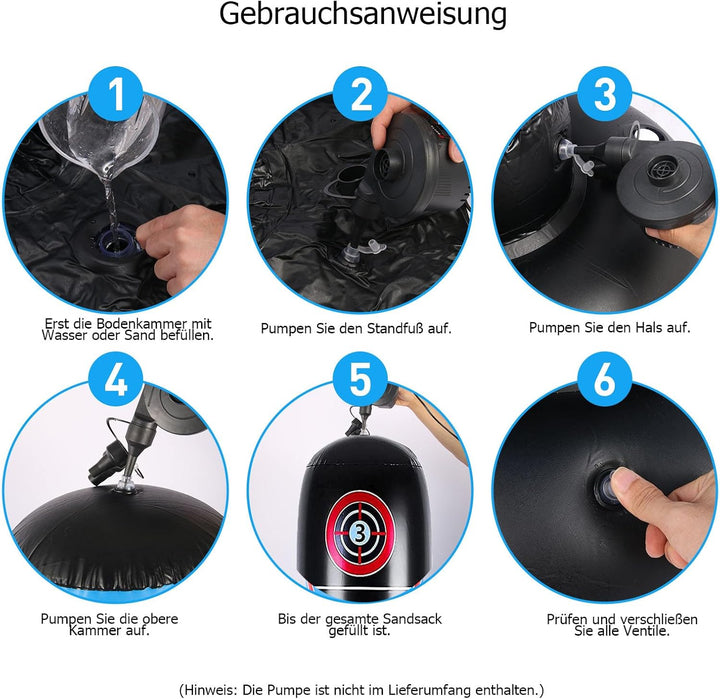 Boxsack Kinder Stehend mit Handschuhen – 168cm Aufblasbarer Boxsack für Kinder von 3–12 Jahren, PVC