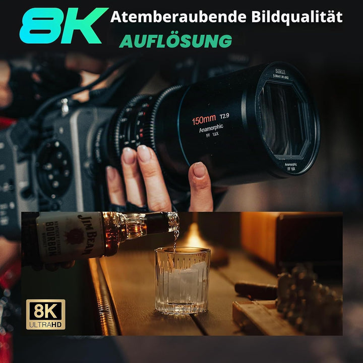SIRUI 150 mm T2.9 1.6X Vollformat anamorphes Teleobjektiv (Venus 150 mm E Mount) 150mm, 150mm