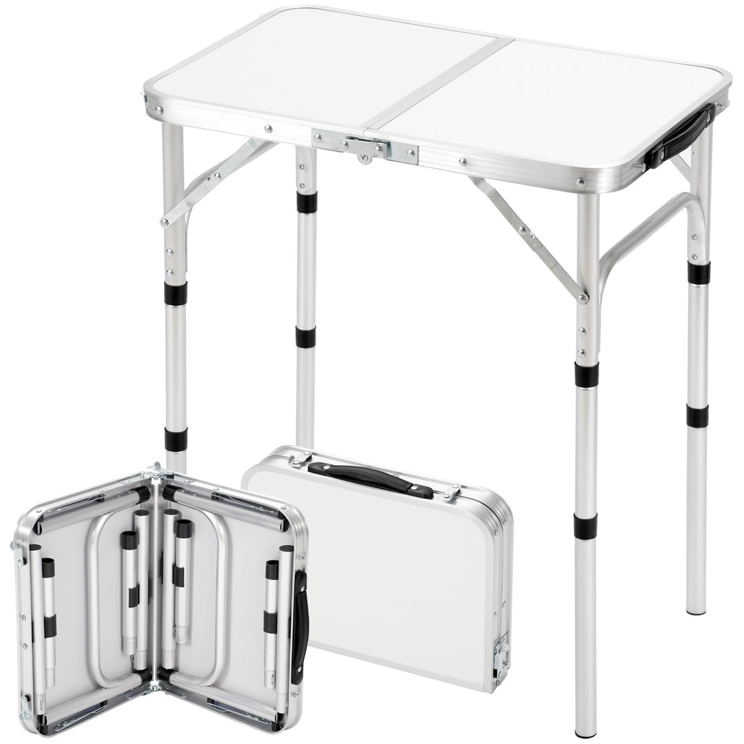 Velway Campingtisch Klappbar Höhenverstellbar 60x40cm - Leichter Alu Klapptisch Klein, Stabiler Gart