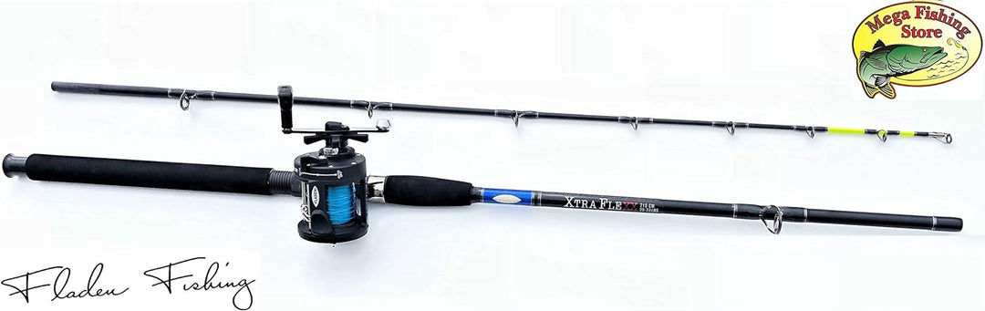 Fladen Fishing Norwegen Angelset Combo Boot Hochsee Rute 2,10m 20-30 lbs/Bootsrute + Multirolle + Sc