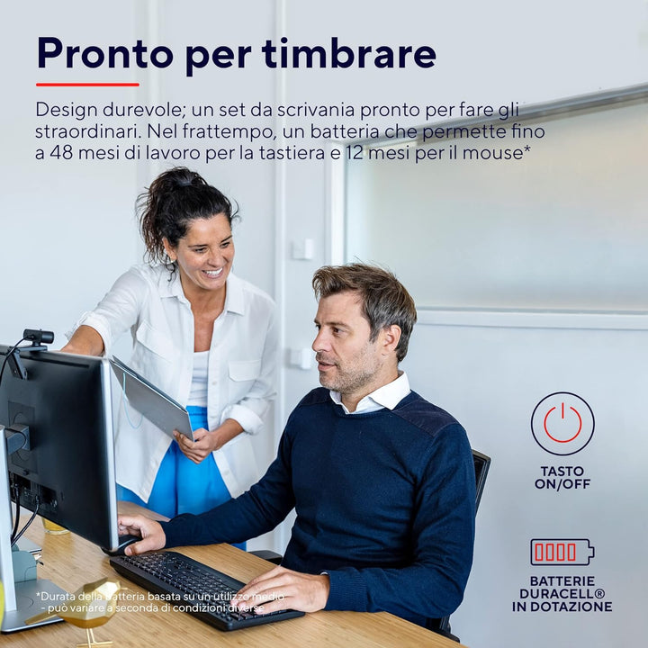 Trust Trezo Tastatur Maus Set Kabellos, Italienisches QWERTY-Layout