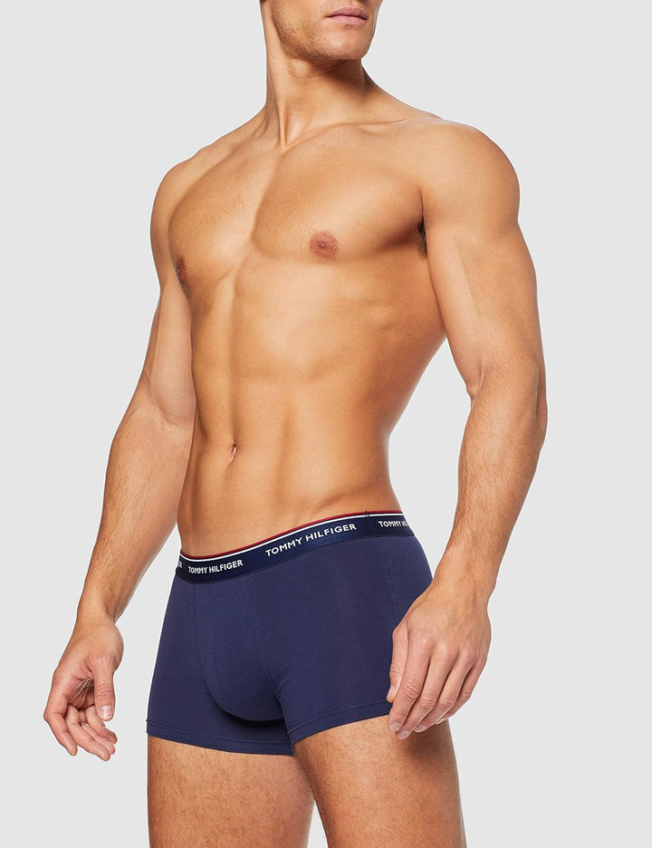 Tommy Hilfiger Herren 3er Pack Boxershorts Trunks Unterwäsche, Blau (Peacoat)