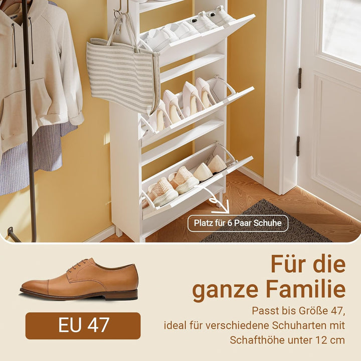 SoBuy Schuhschrank Schmal, Schuhregal, Schuhschrank Hängend mit Sensorlicht und 19 cm Tiefe, für Flu