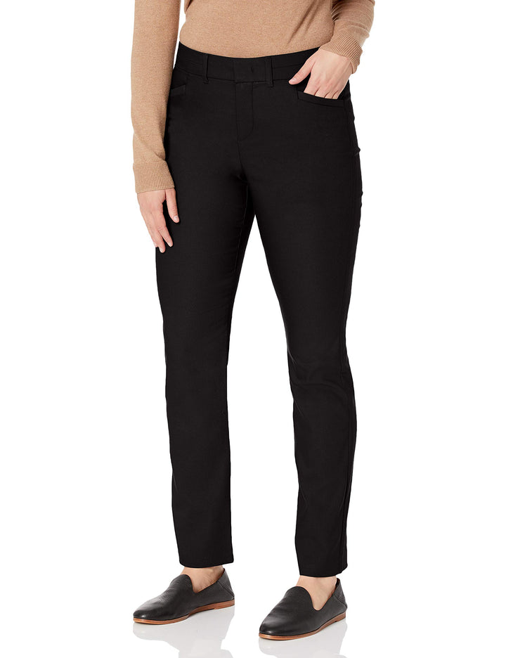 Gloria Vanderbilt Damen-Hose Haven Straight Pants 46 Petite Schwarz, 46 Petite Schwarz