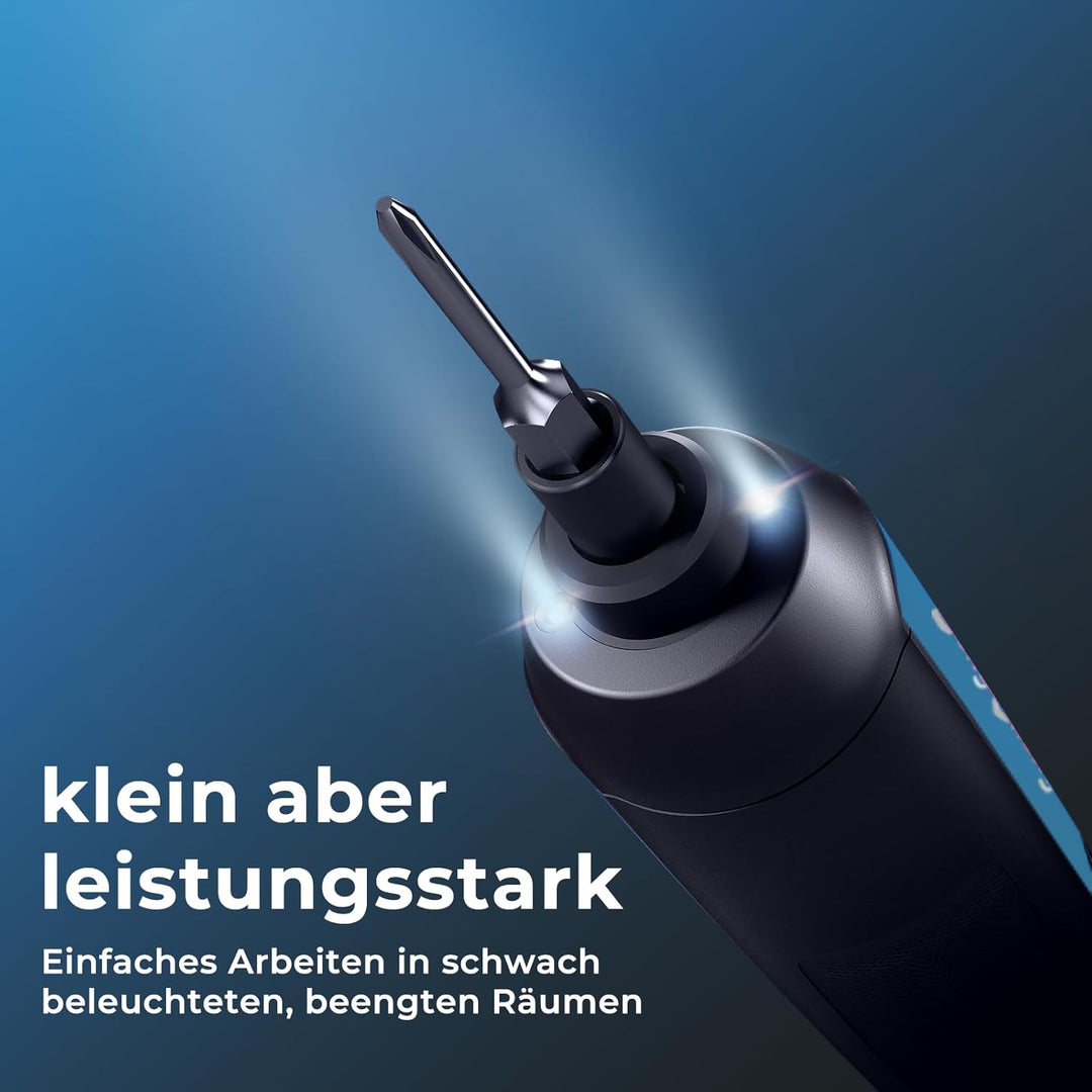 DongCheng Mini Akkuschrauber, 4V Akkuschrauber klein, 2000 mAh Lithium-Ionen-Akku, 3 Drehmoment, max
