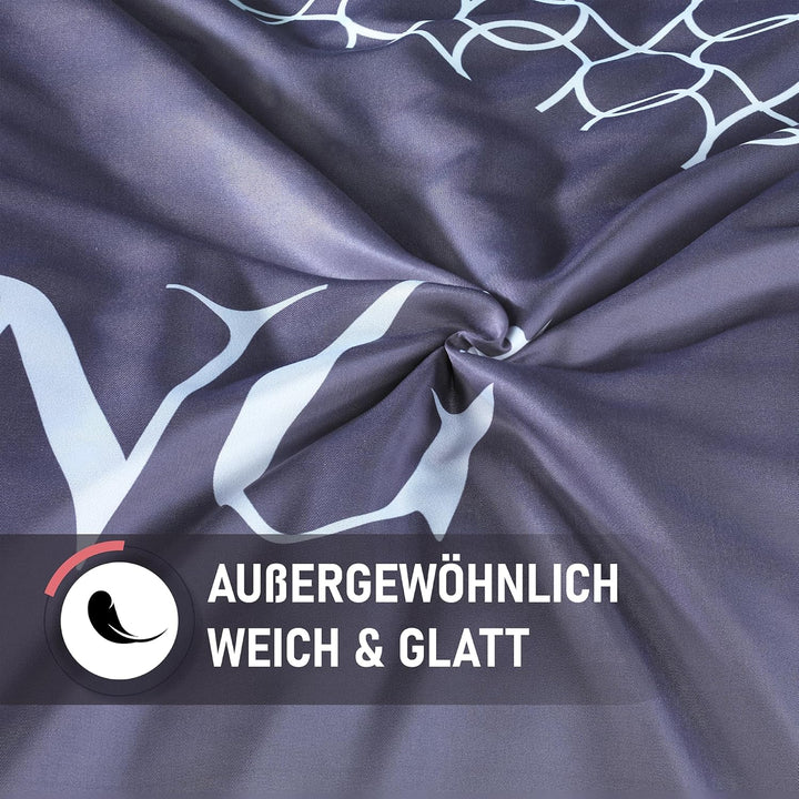 Kuscheli® 4-teilig Partner Bettwäsche 135x200 mit 80x80 Kissenbezug |Zertifiziert | seidig weich, Mi