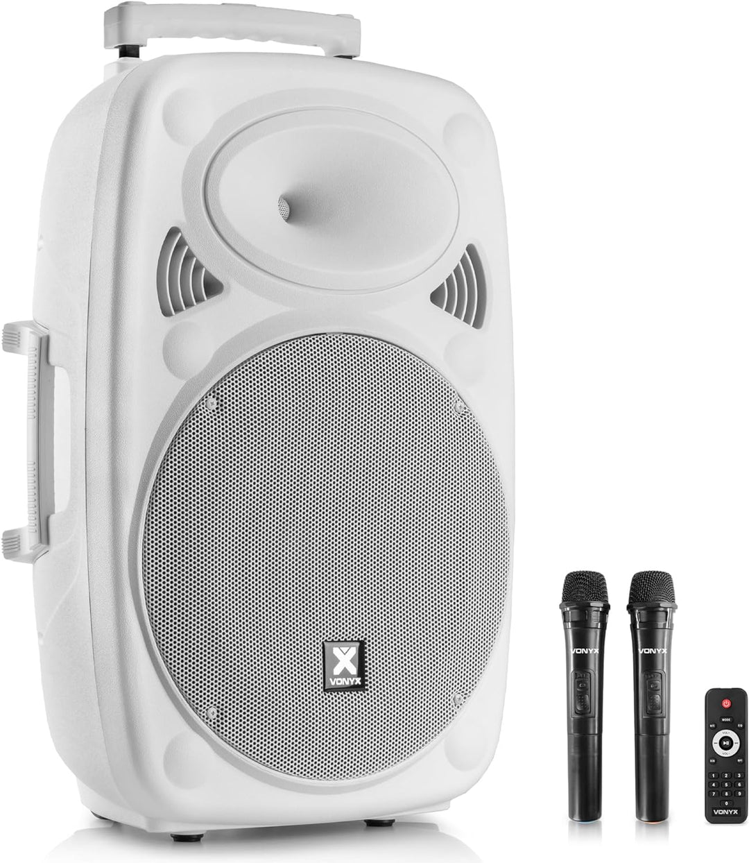 Vonyx Verve46 - Partybox Bluetooth Lautsprecher Gross, 15 Zoll, 1000 Watt, Mobile Akku PA Anlage, Ka