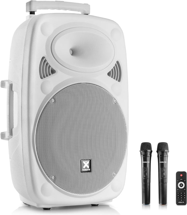 Vonyx Verve46 - Partybox Bluetooth Lautsprecher Gross, 15 Zoll, 1000 Watt, Mobile Akku PA Anlage, Ka
