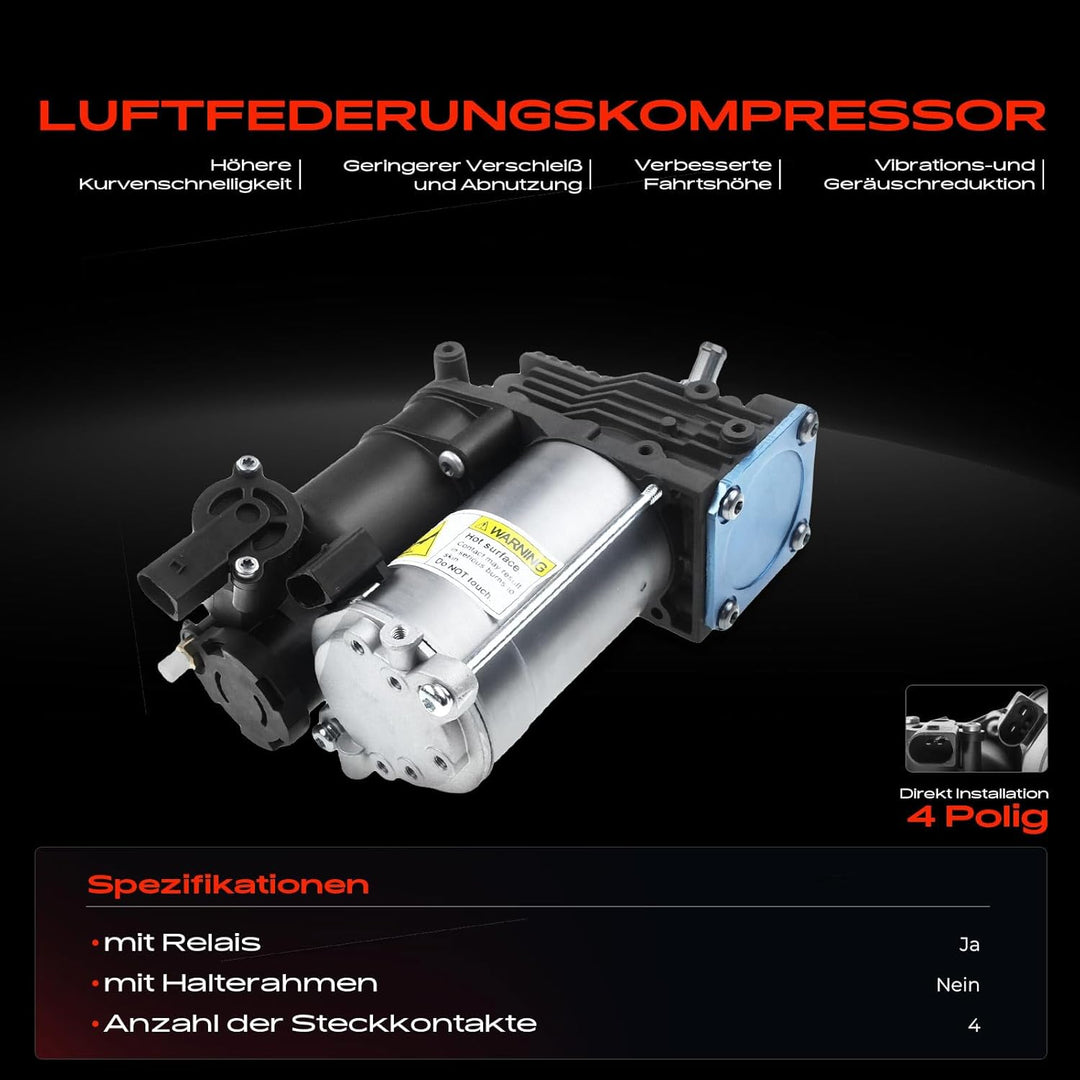 Frankberg Luftfederung Kompressor Kompatibel mit Viano Vito Bus Vito/Mixto Kasten W639 2003-2013 Rep