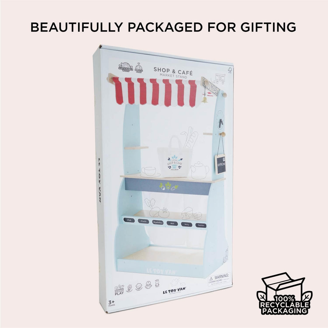 Le Toy Van – Honeybake Laden und Kaffeestand-Rollenspiel aus Holz für Kinder | Café oder Supermarkt-