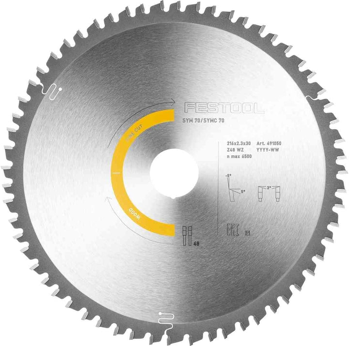 Festool Kreissägeblatt HW 216x2,3x30 W48 WOOD FINE CUT, 216x2,3x30 W48