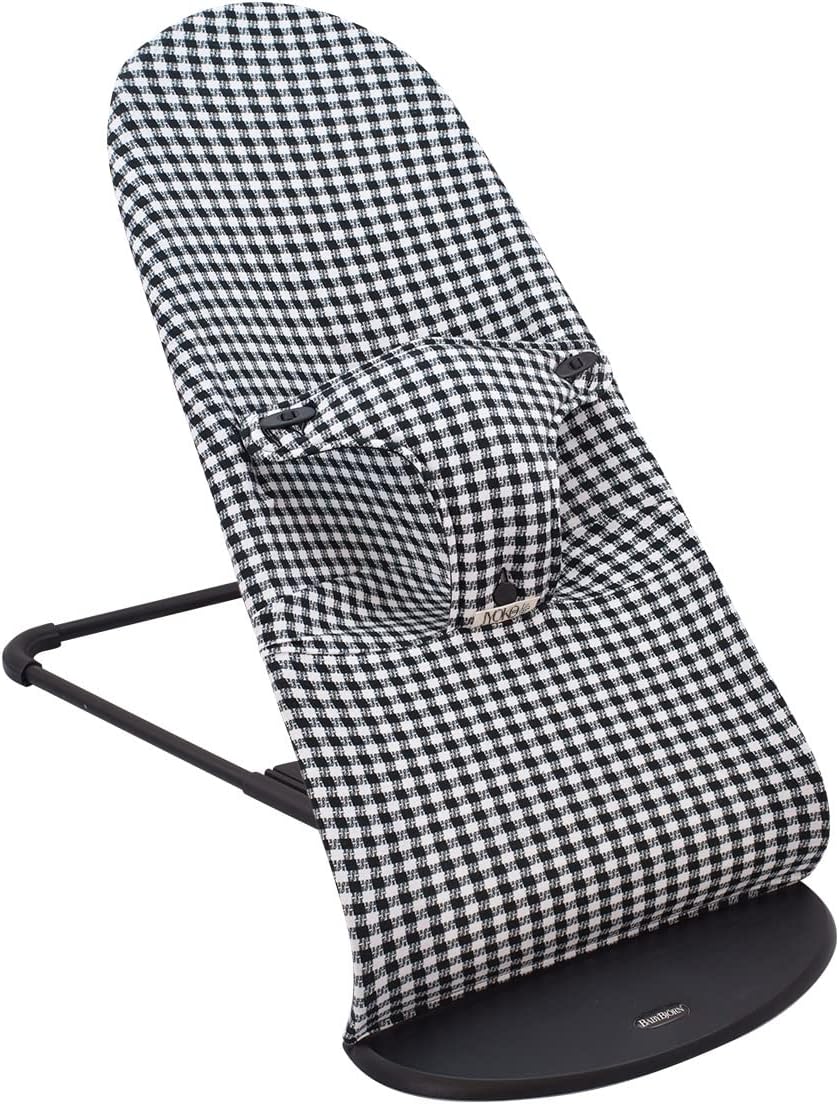 JYOKO KIDS Bezug kompatibel mit Babybjorn Bliss, Balance, Soft (Vichy, Baumwolle) Schwarz und Weiss,