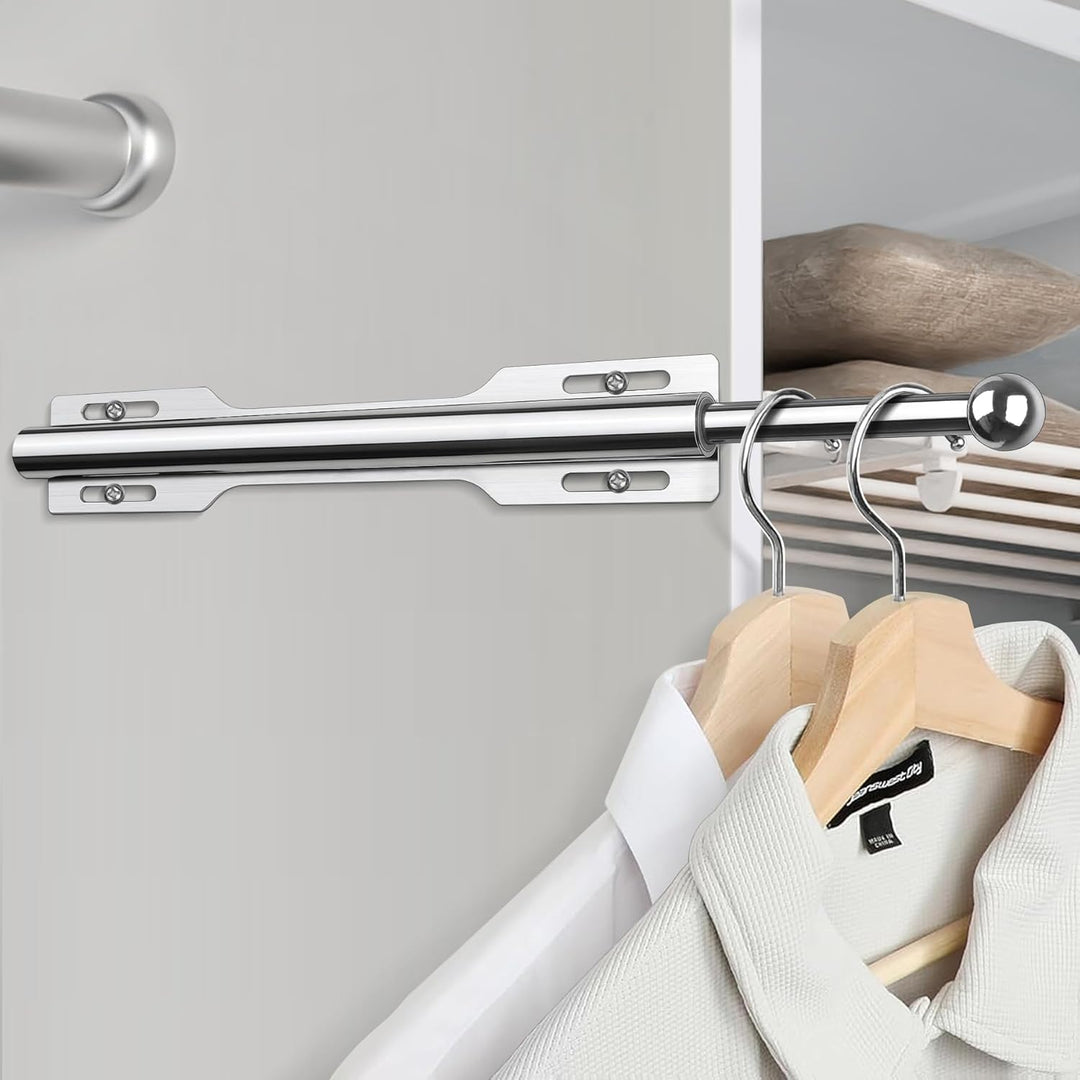 FIRJOY Valet Rod for Closet Pull Out (1 Pack, Chrome), Silber