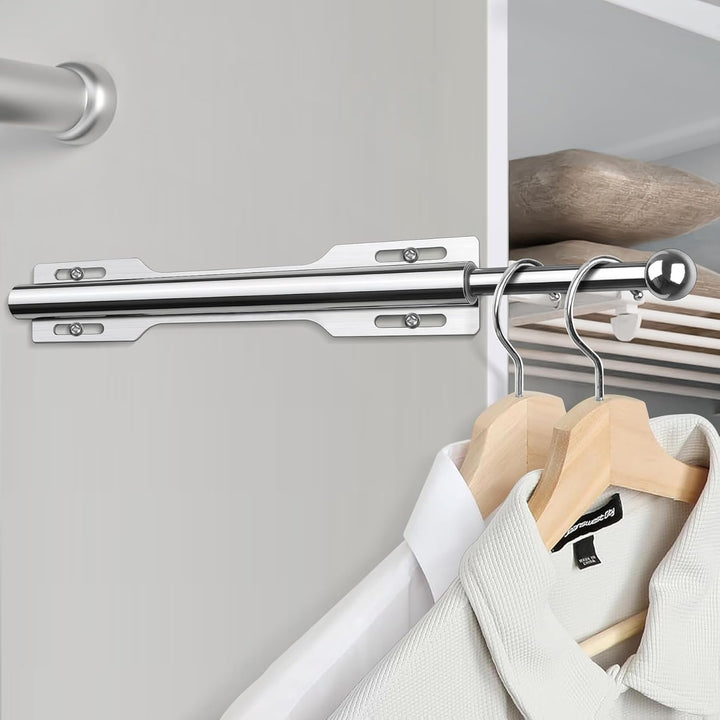FIRJOY Valet Rod for Closet Pull Out (1 Pack, Chrome), Silber