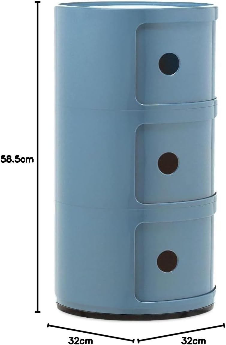 Kartell Componibili, Container 3-fächer, Hellblau 3-fächer Hellblau, 3-fächer Hellblau